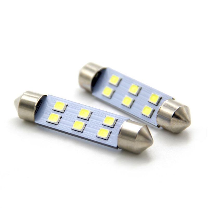 White 2835 6SMD 44MM Festoon Light C5W Car LED Reading Bulbs Dome Lamp For 4Pcs