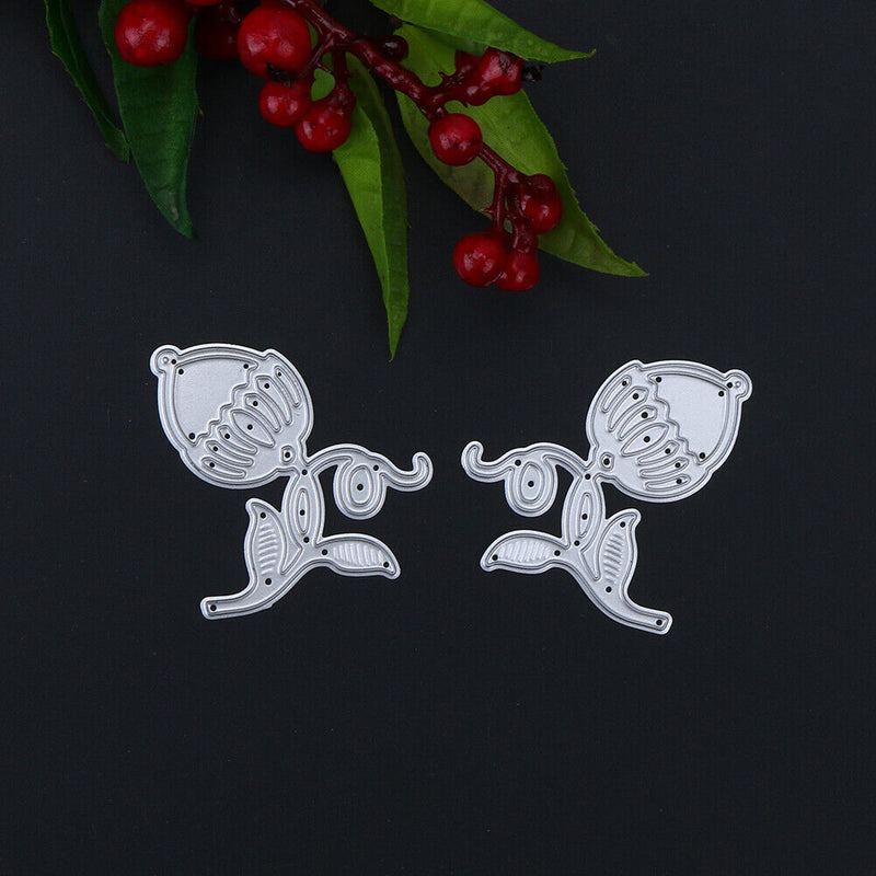 Symmetrical Flower Bud DIY Metal Embroidery Craft Stencil Cutting Die