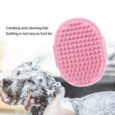 Dog Cat Bath Brush Comb Rubber Pet Hair Fur Grooming Massage Glove (Pink) Newly