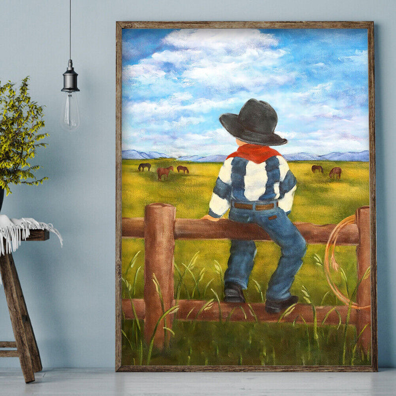 5D Diamond Painting DIY Cowboy Kid Full Round Drill Rhinestone Kit