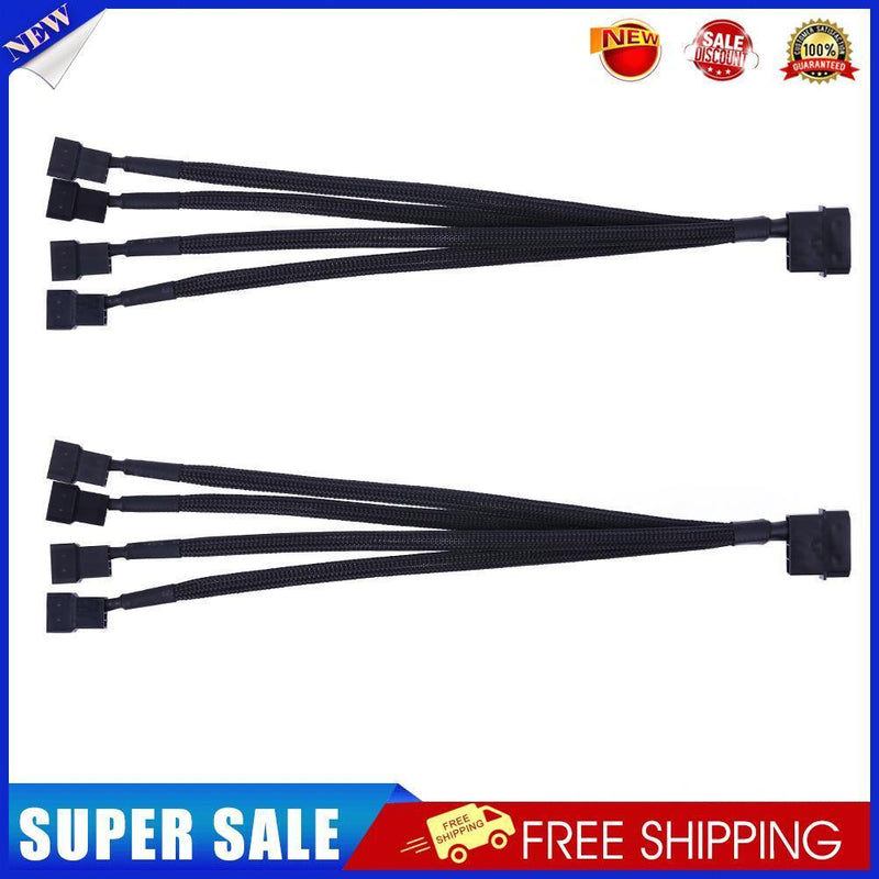 2pcs 4pin IDE Molex to 4-Port 3Pin/4Pin  Cooling Fan Splitter Power Cable