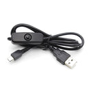 USB to Micro USB Charger Adapter Power Cable w/ On/Off Switch for Raspberry Pi