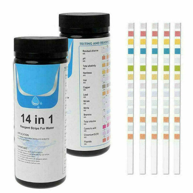 14 In 1 Water Test Strips Kit,Home Drinking Water & & Pool Tap Swimming O8M8