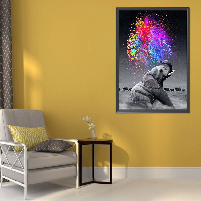 Spray Elephant Oil Paint By Numbers Kits Canvas Picture Wall Art Home DIY C