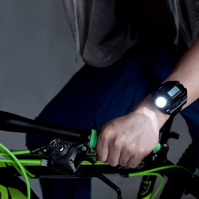 LED Wrist Flashlight Torch USB Rechargeable Outdoor Camping Waterproof Lamp