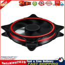 120mm PC Case Fan Halo Triple-Ring Chassis Cooling Fan for Desktop (Red) Newly