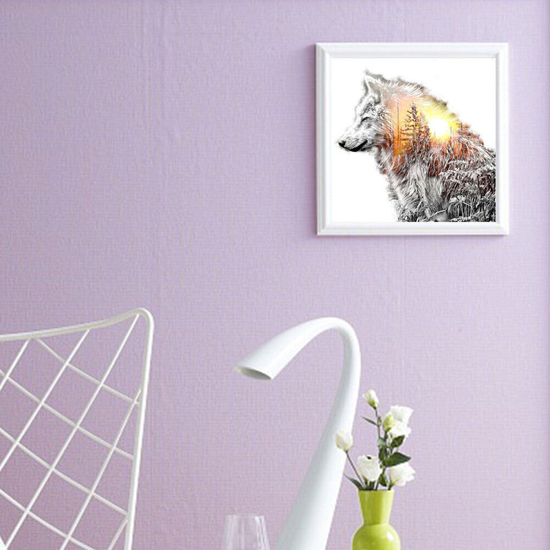 5D DIY Diamond Painting Kits Full Round Drill Moon Wolf Mosaic Picture Wall