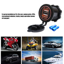 4.2A Car Motorcycle Dual USB Charger Sockets LED Power Plug Outlet (Orange)