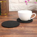 10pcs Round Felt Cup Mats Coasters Heat Resistant Coffee Tea Pad (A Black)