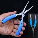 Stainless Steel Fishing Pliers Fishing Line Cutter Hook Remover (Blue) Newly