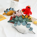 Women Cartoon Hit Color Dinosaur Shoulder Bag Leather Mini Purse (White)