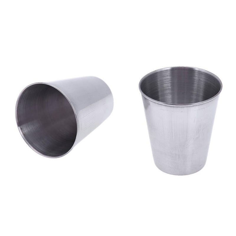 4pcs Drinking Glass Stainless Steel Shot Glasses Cups Wine Beer Whiskey Cup