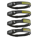 COB LED Sensor Headlight Flashlight USB Outdoor Camping Strong (A White)