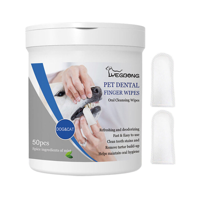 50pcs/set Finger Cot Disposable Grooming Tools Non-woven Wet Towels Pet Produ