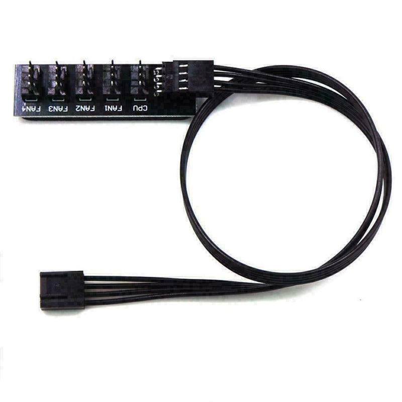 PC CPU Power 1 Female To 5 Male 4 Pin Socket Cooler Best Fan T4W2