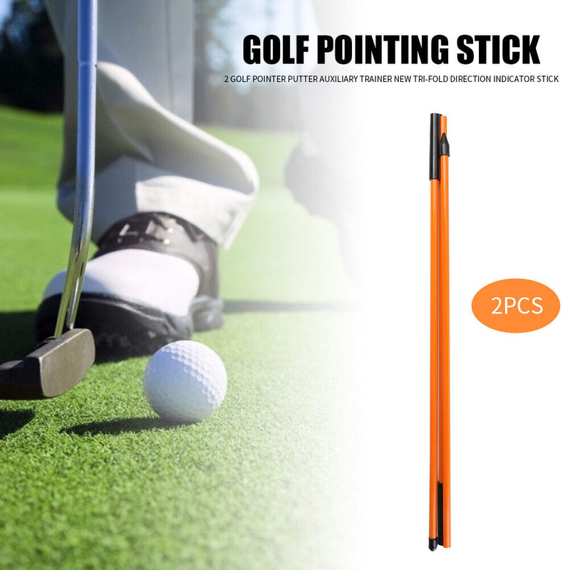 2pcs Golf Alignment Sticks 3 Sections Foldable Golf Putting Ball Position Aid