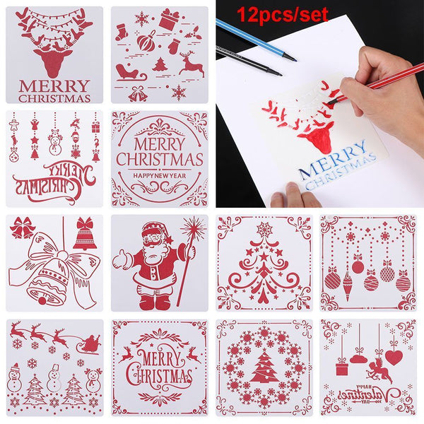 DIY Craft Scrapbooking Merry Christmas Layering Stencils Painting Template