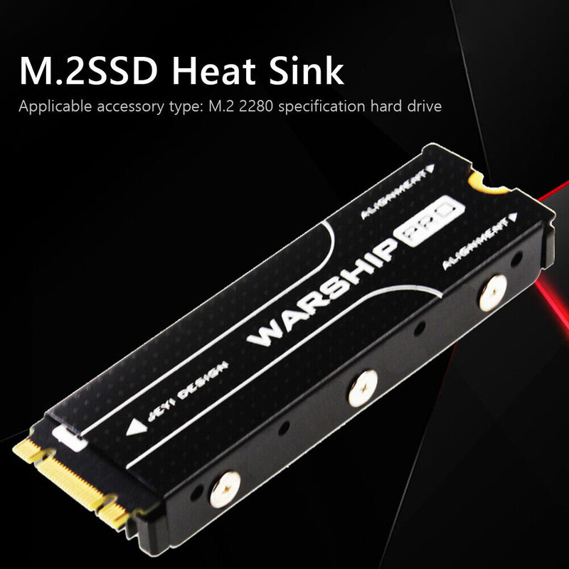 JEYI M.2 NVME NGFF 2280 SSD Heatsink Computer Cooling Thermal Pad (Black) Newly
