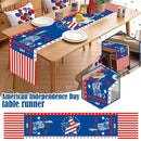 4th of July Table Runner Independence Day Tablecloth American Decor Flag G1M6