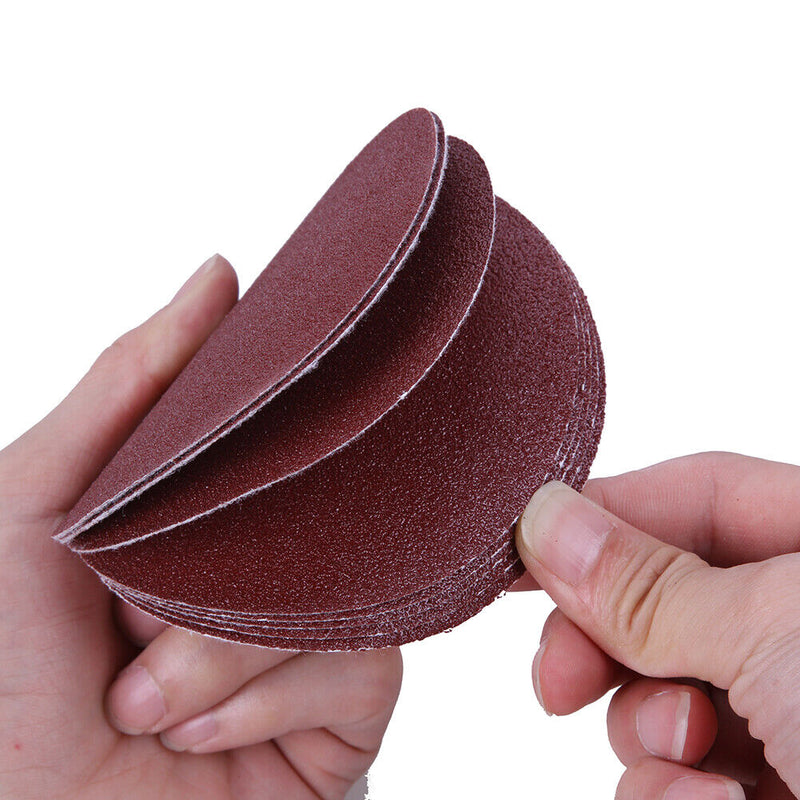 30pcs/set 4 Inch 100mm 80 Meshes Sand Sheets Round Self-adhesive Sand Paper