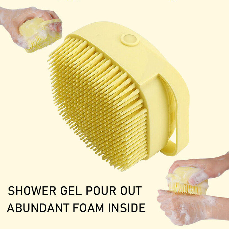 Silicone Pet Cat Bath Massage Brush Shampoo Grooming Comb Scrubber (Yellow)