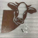 Garden Ornament Rusty Animal Scout Stakes Metal Silhouette Statue (Cow) Newly