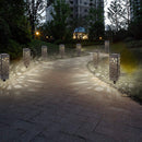 LED Solar Waterproof Hollow Lamp Lawn Stakes Sensor Garden Light (White) Newly
