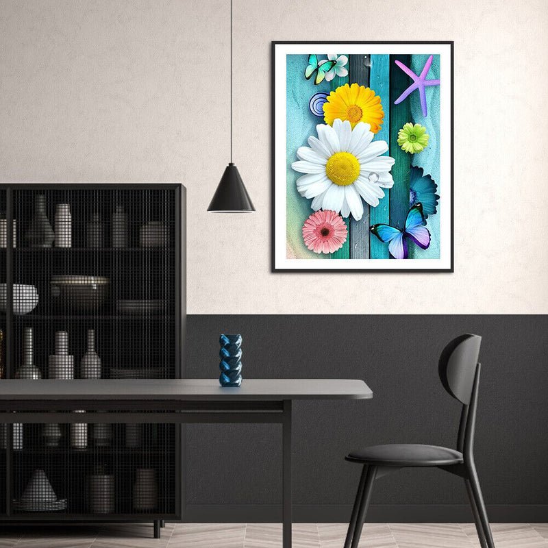 DIY Diamond Painting Butterfly Flower Full Round Drill Picture Home Decorations