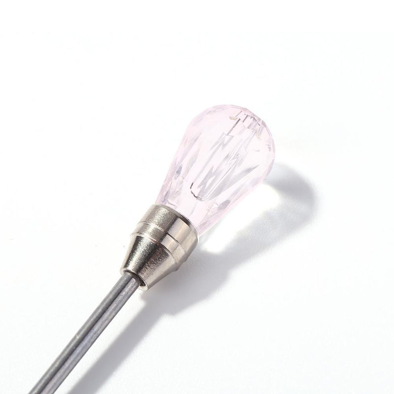 Stainless Steel Mixing Spoon Melted Wax Pills Bead Headring Stick (Pink)