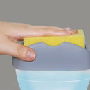 2-in-1 Soap Pump Dispenser with Sponge Holder Hand Press Soap Box (Grey)