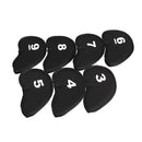 Black Set of 11pcs Golf Club Putter Iron Head Cover Case Protection Sleeve