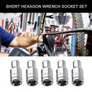 5pcs 4mm Double End Mini Short Hexagon Ratchet Wrench Tensioner Socket Sleeve Head