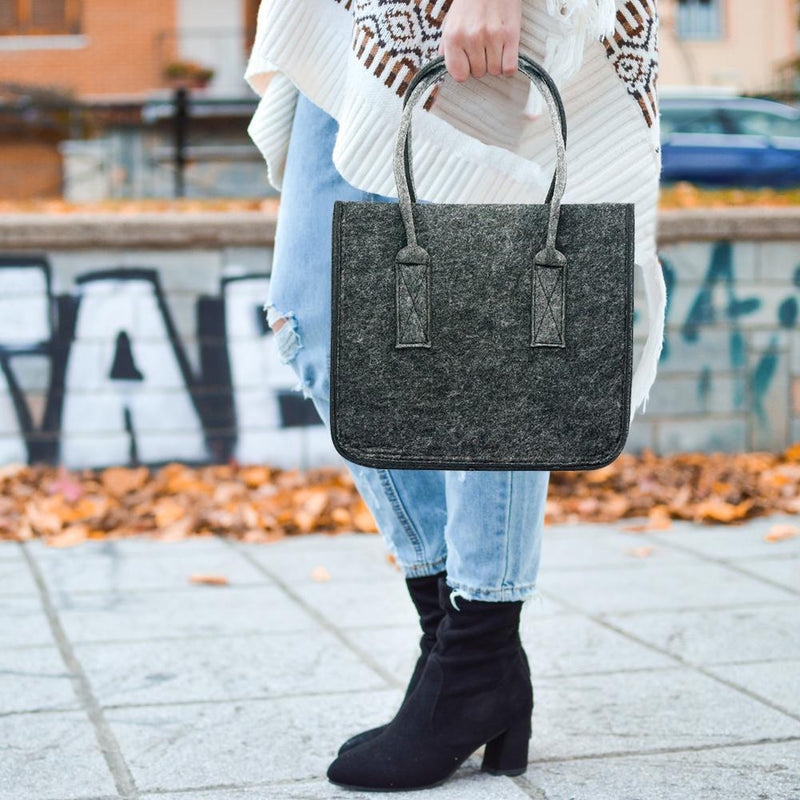 Felt Storage Organizer Portable Book Magazine Basket Laundry Clothes Bag  Newly