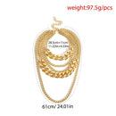 Hip Hop Jewelry Women Pendant Necklace Thick Curb Chain Punk Choker Multi-layer
