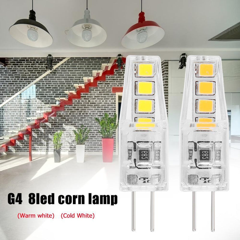 2W Silicone Corn Lamp G4 SMD2835 8 LED Chandelier Light Bulb (Warm White)