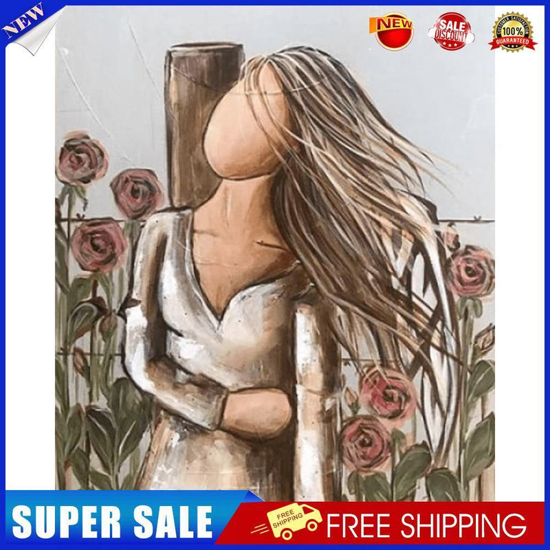 Girl by Garden Oil Paint By Numbers Kit DIY Acrylic Painting on Canvas Arts