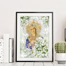 Jesus Woman 5D DIY Full Round Drill Diamond Painting Home Craft Gifts 40x50cm