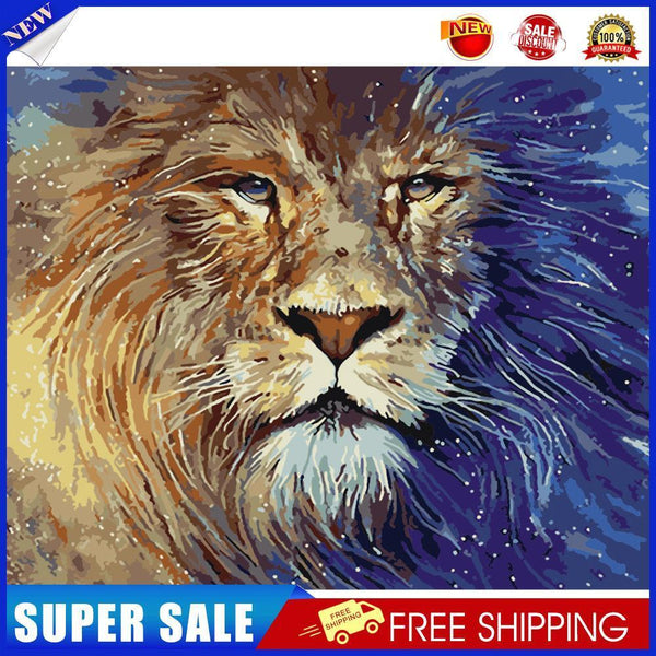 Lion Oil Paint By Numbers Kits DIY Handpainted on Canvas Wall Art Pictures