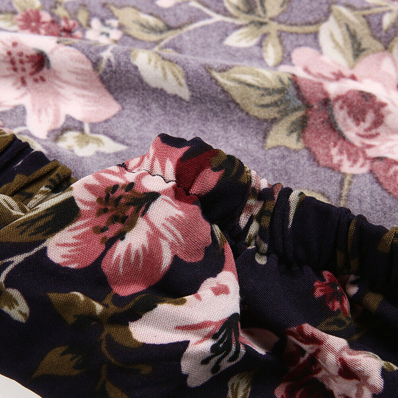 Removable Conjoined Stretchy Floral Home Stool Chair Seat Cover (5