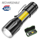 400mAh Portable Telescopic Zoom Torch USB Rechargeable Home Plastic Flashli