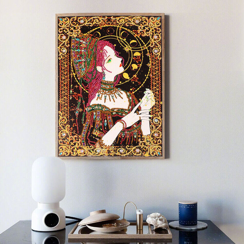 Divination Girl DIY Part Drill Special-shaped Diamond Painting Mosaic Kit