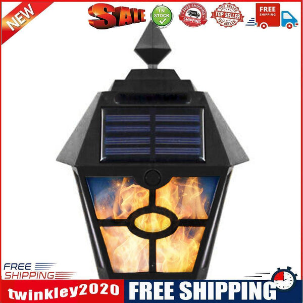 LED Solar Wall Light Retro Flame Torch Lamp Outdoor Waterproof Garden Lamp