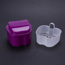 Dental False Teeth Storage Box w/Hanging Net Container Organizer (Purple) Newly