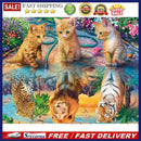 5D DIY Full Drill Diamond Painting Feline Embroidery Mosaic Craft Kit Home