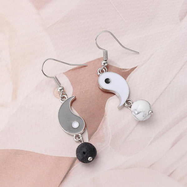 Drop Stud Earrings Asymmetry Dangle Earrings Gossip Yin Yang Tai Chi Earrings