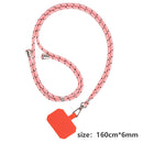 Universal Mobile Phone Lanyard Cellphone Rope (Pink Black + Orange Card) Newly