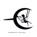 Iron Metal Fairy Silhouette Artwork for Wall Decor Garden Home Decor (B) Newly
