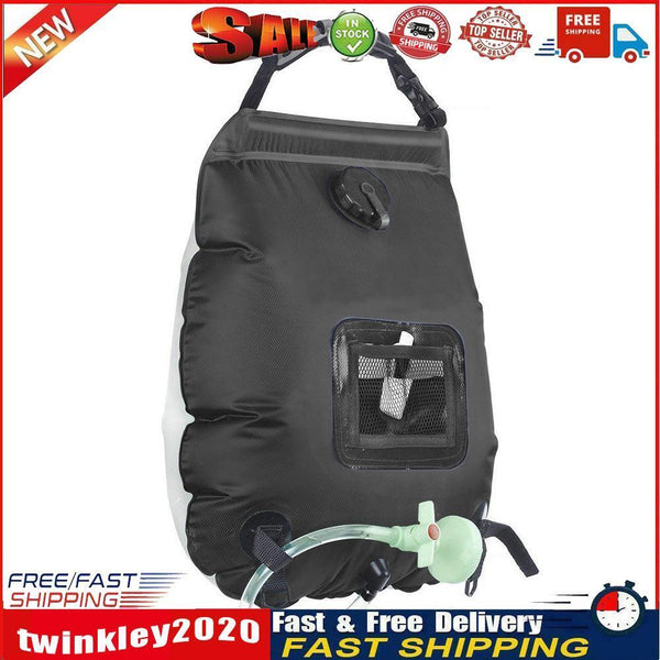 Outdoor Camping Water Storage Bag Portable Solar Shower Bath Bags (Black) Newly