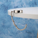 5pcs Portable Metal Foldable Bag Hook Holder Purse Hanger (White)