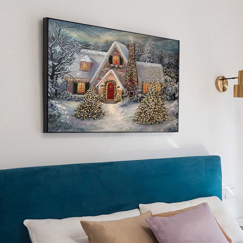 Snow House 5D Diamond Painting Rhinestone Full Square Drill for the Room End